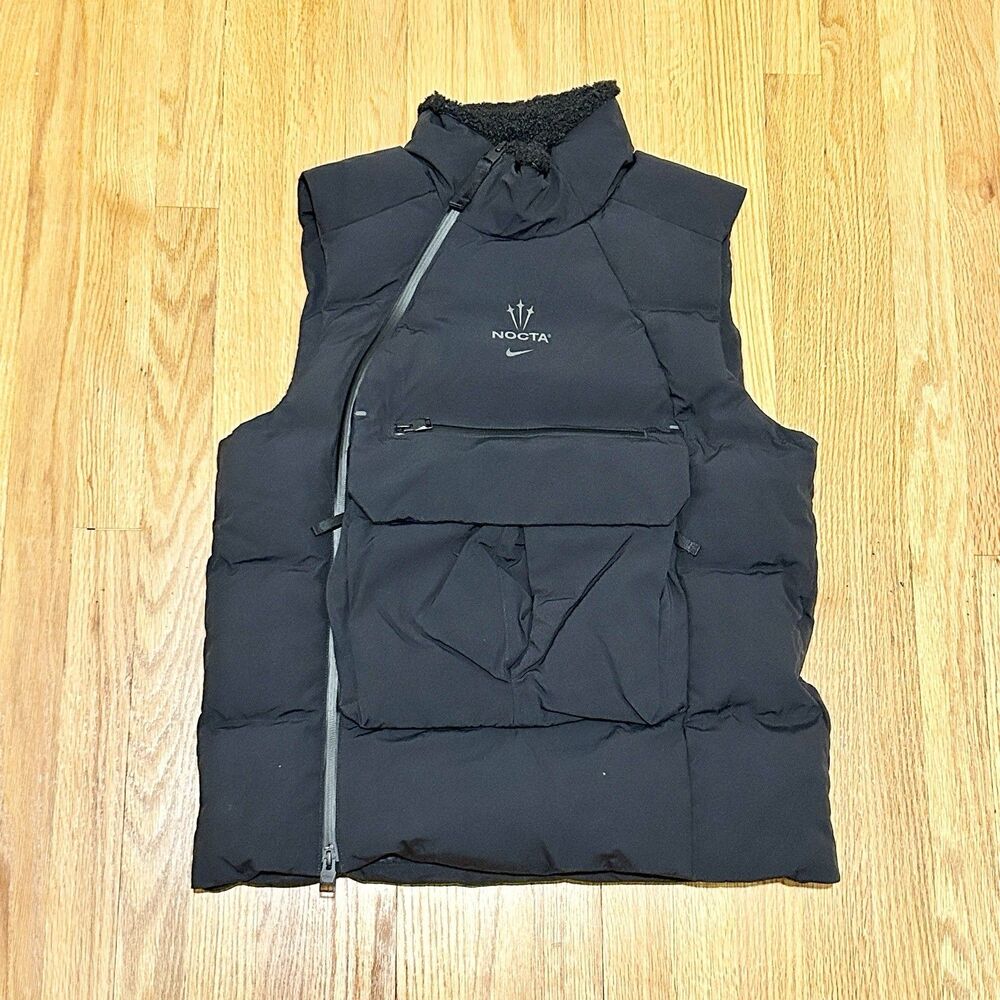 Nike x NOCTA Men’s Size M Black Puffer Full-Zip Pocketed Winter Tactical Vest